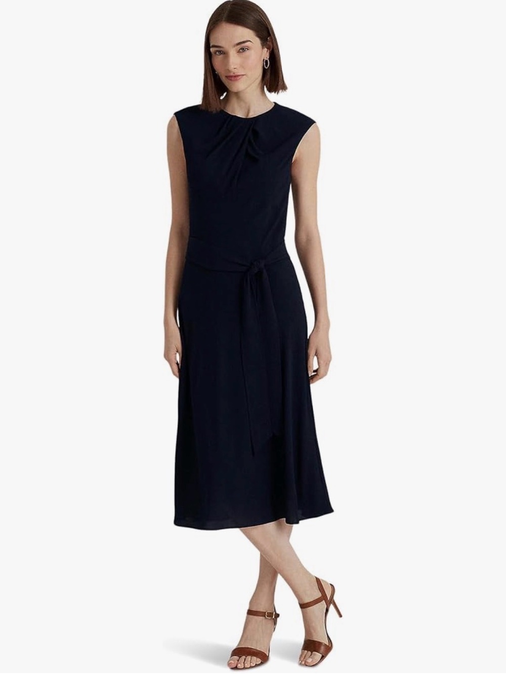 Women's Bubble Crepe Cap-Sleeve Dress Size 16